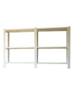 Estantería SIMONRACK Pack officlick 3/400 wood i+a blanco/blanco | Estantería metálica SimonRack para cargas de 300 kg