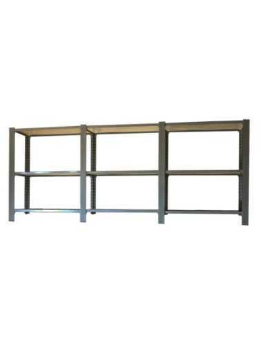 Estantería OFFICLICK 3/400 wood i+a+a antracita/blanco