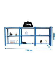 Estantería SIMONRACK Pack officlick 3/400 wood i+a+a azul/blanco | Estantería metálica SimonRack para cargas de 300 kg