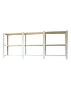 Estantería SIMONRACK Pack officlick 3/400 wood i+a+a blanco/blanco | Estantería metálica SimonRack para cargas de 300 kg