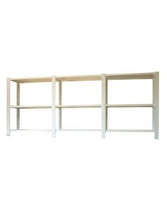 Estantería SIMONRACK Pack officlick 3/400 wood i+a+a blanco/blanco | Estantería metálica SimonRack para cargas de 300 kg