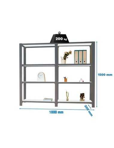 Estantería OFFICLICK 4/300 metal i+a antracita/blanco