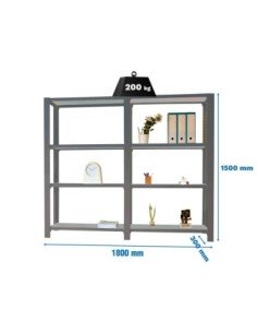Estantería OFFICLICK 4/300 metal i+a antracita/galva
