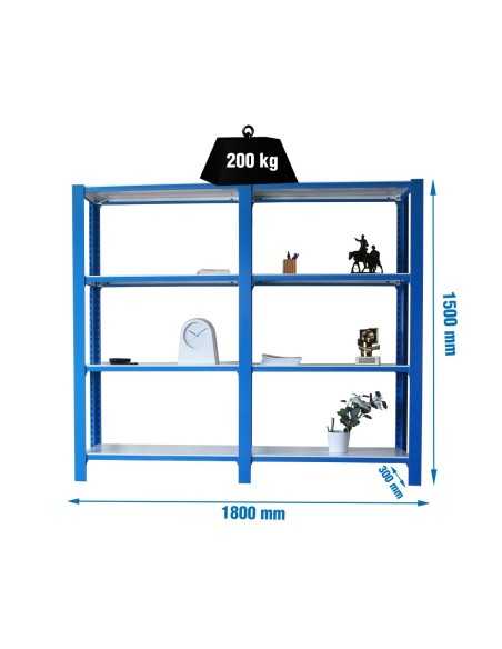Estantería SIMONRACK Pack officlick 4/300 metal i+a azul/blanco | Estantería metálica SimonRack para cargas de 300 kg