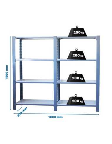 Estantería SIMONRACK Pack officlick 4/300 metal i+a oscuro/blanco | Estantería metálica SimonRack para cargas de 300 kg