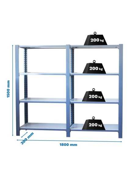 Estantería SIMONRACK Pack officlick 4/300 metal i+a oscuro/blanco | Estantería metálica SimonRack para cargas de 300 kg