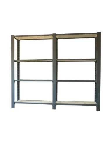 Estantería OFFICLICK 4/300 wood i+a antracita/blanco