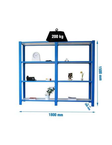 Estantería SIMONRACK Pack officlick 4/300 wood i+a azul/blanco | Estantería metálica SimonRack para cargas de 300 kg