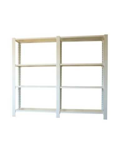 Estantería SIMONRACK Pack officlick 4/300 wood i+a blanco/blanco | Estantería metálica SimonRack para cargas de 300 kg
