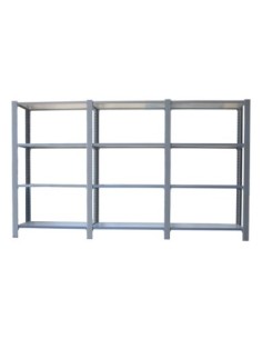 Estantería SIMONRACK Pack officlick 4/300 wood i+a+a gris/blanco | Estantería metálica SimonRack para cargas de 300 kg