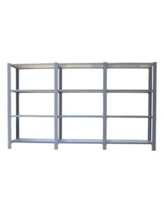 Estantería SIMONRACK Pack officlick 4/300 wood i+a+a gris/blanco | Estantería metálica SimonRack para cargas de 300 kg