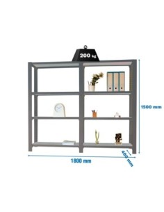 Estantería OFFICLICK 4/400 metal i+a antracita/galva