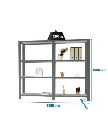 Estantería OFFICLICK 4/400 metal i+a antracita/galva