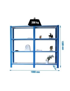 Estantería SIMONRACK Pack officlick 4/400 metal i+a azul/blanco | Estantería metálica SimonRack para cargas de 300 kg