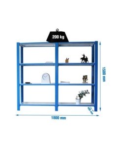 Estantería SIMONRACK Pack officlick 4/400 metal i+a azul/blanco | Estantería metálica SimonRack para cargas de 300 kg