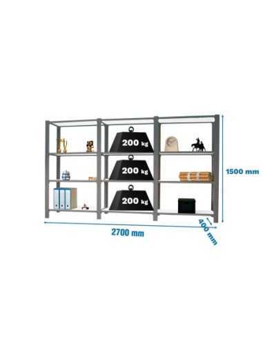 Estantería OFFICLICK 4/400 metal i+a+a antracita/blanco