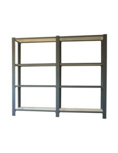 Estantería OFFICLICK 4/400 wood i+a antracita/blanco