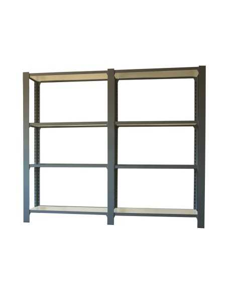 Estantería OFFICLICK 4/400 wood i+a antracita/blanco