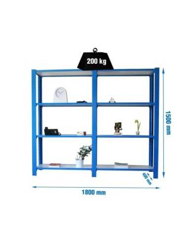 Estantería SIMONRACK Pack officlick 4/400 wood i+a azul/blanco | Estantería metálica SimonRack para cargas de 300 kg