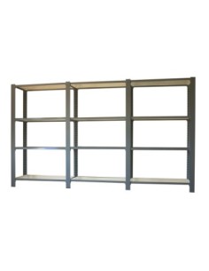 Estantería OFFICLICK 4/400 wood i+a+a antracita/blanco