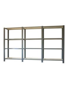 Estantería OFFICLICK 4/400 wood i+a+a antracita/blanco