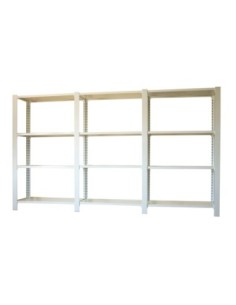 Estantería SIMONRACK Pack officlick 4/400 wood i+a+a blanco/blanco | Estantería metálica SimonRack para cargas de 300 kg