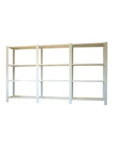 Estantería SIMONRACK Pack officlick 4/400 wood i+a+a blanco/blanco | Estantería metálica SimonRack para cargas de 300 kg