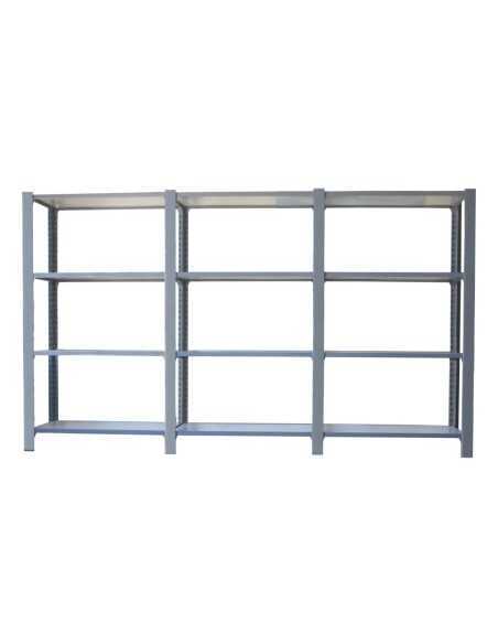 Estantería SIMONRACK Pack officlick 4/400 wood i+a+a gris/blanco | Estantería metálica SimonRack para cargas de 300 kg
