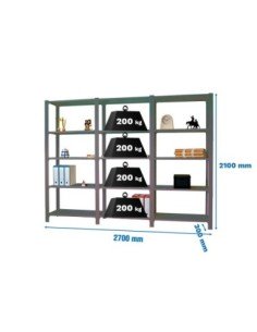 Estantería OFFICLICK 5/300 metal i+a+a antracita/antraci