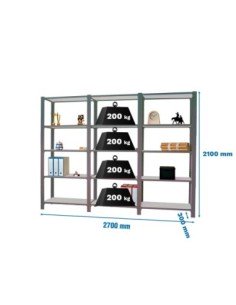 Estantería OFFICLICK 5/300 metal i+a+a antracita/blanco