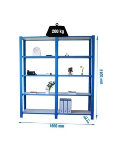 Estantería SIMONRACK Pack officlick 5/300 wood i+a azul/blanco | Estantería metálica SimonRack para cargas de 300 kg