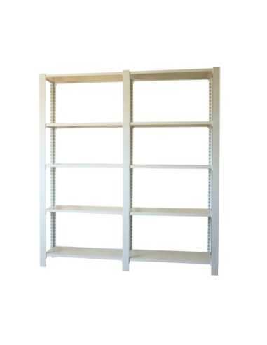 Estantería SIMONRACK Pack officlick 5/300 wood i+a blanco/blanco | Estantería metálica SimonRack para cargas de 300 kg