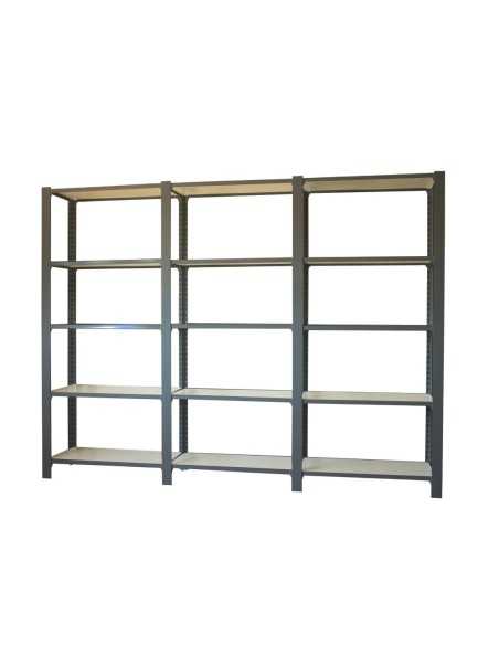 Estantería OFFICLICK 5/300 wood i+a+a antracita/blanco