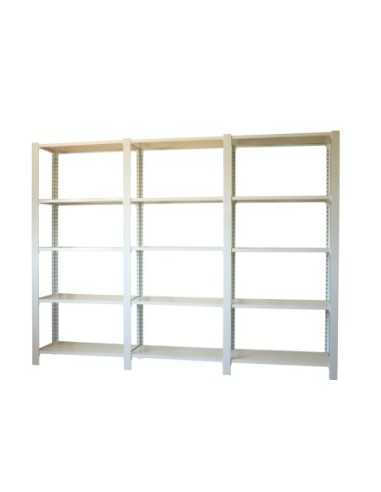 Estantería SIMONRACK Pack officlick 5/300 wood i+a+a blanco/blanco | Estantería metálica SimonRack para cargas de 300 kg