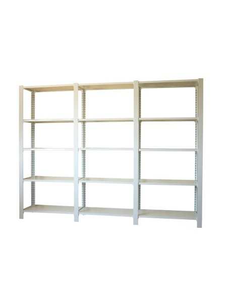 Estantería SIMONRACK Pack officlick 5/300 wood i+a+a blanco/blanco | Estantería metálica SimonRack para cargas de 300 kg