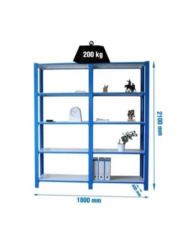 Estantería SIMONRACK Pack officlick 5/400 metal i+a azul/blanco | Estantería metálica SimonRack para cargas de 300 kg