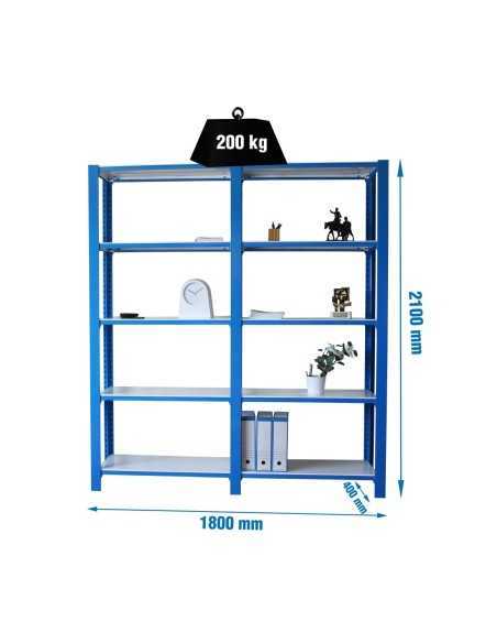 Estantería SIMONRACK Pack officlick 5/400 metal i+a azul/blanco | Estantería metálica SimonRack para cargas de 300 kg