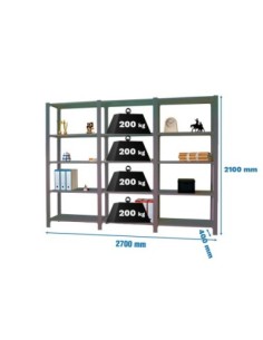 Estantería OFFICLICK 5/400 metal i+a+a antracita/antraci