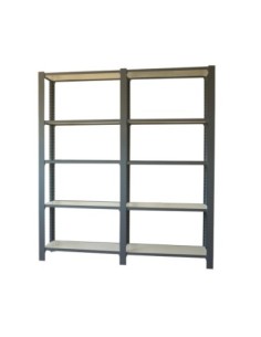 Estantería OFFICLICK 5/400 wood i+a antracita/blanco