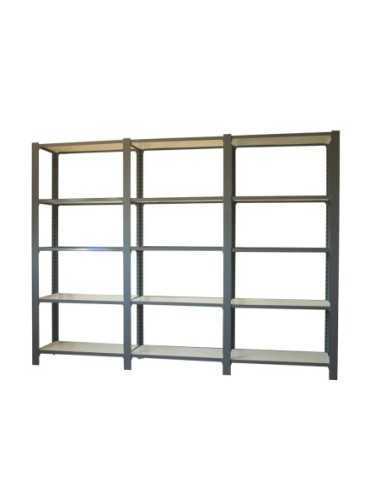 Estantería OFFICLICK 5/400 wood i+a+a antracita/blanco