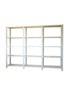 Estantería SIMONRACK Pack officlick 5/400 wood i+a+a blanco/blanco | Estantería metálica SimonRack para cargas de 300 kg