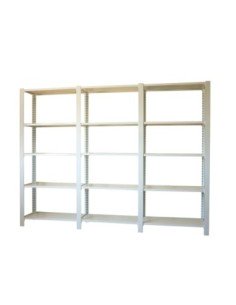 Estantería SIMONRACK Pack officlick 5/400 wood i+a+a blanco/blanco | Estantería metálica SimonRack para cargas de 300 kg
