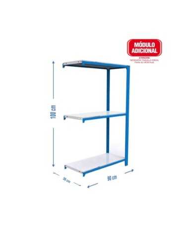 Estantería SIMONOFFICE OFFICLICK 3/300 metal a.m. Azul/blanco | Estantería metálica OFFICLICK sin tornillos para oficina