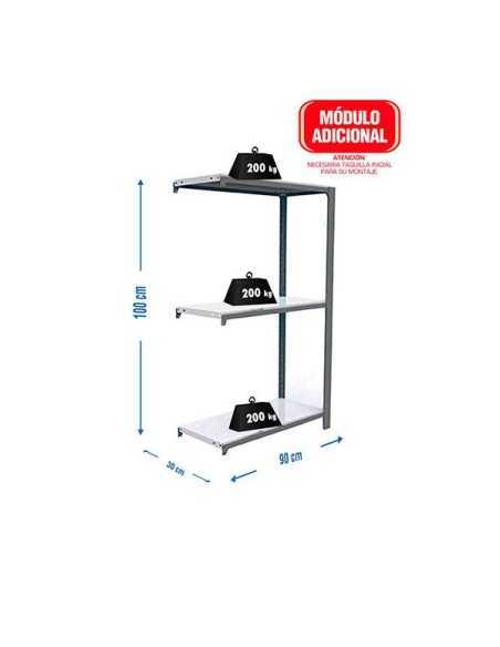 Estantería SIMONOFFICE OFFICLICK 3/300 metal a.m. Gris/blanco | Estantería metálica OFFICLICK sin tornillos para oficina