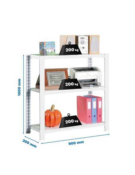 Estantería SIMONOFFICE OFFICLICK 3/300 metal i.m. Blanco/blanco | Estantería metálica OFFICLICK sin tornillos para oficina