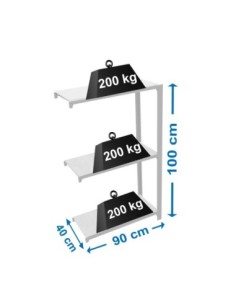 Estantería SIMONOFFICE OFFICLICK 3/400 metal a.m. Gris/blanco | Estantería metálica OFFICLICK sin tornillos para oficina