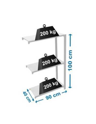 Estantería SIMONOFFICE OFFICLICK 3/400 metal a.m. Gris/blanco | Estantería metálica OFFICLICK sin tornillos para oficina