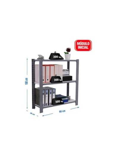 Estantería SIMONOFFICE OFFICLICK 3/400 metal i.m. Gris/blanco | Estantería metálica OFFICLICK sin tornillos para oficina