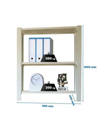Estantería SIMONOFFICE OFFICLICK 3/400 metal i.m. Gris/gris | Estantería metálica OFFICLICK sin tornillos para oficina