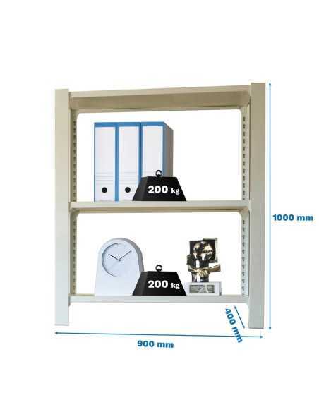 Estantería SIMONOFFICE OFFICLICK 3/400 metal i.m. Gris/gris | Estantería metálica OFFICLICK sin tornillos para oficina